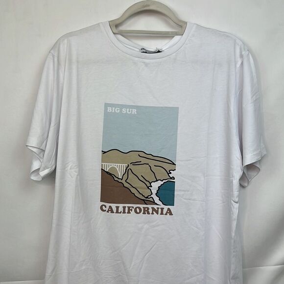 Charlie Holiday white Big Sur Oversized Boyfriend tee size xs size 2 NWT - Picture 9 of 14